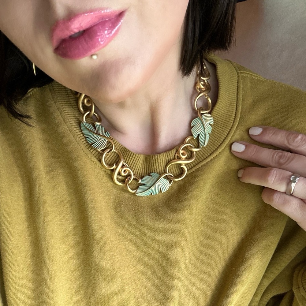 Givenchy Vintage 1980’s Vertigris Scrolling Leaf Necklace - Rare